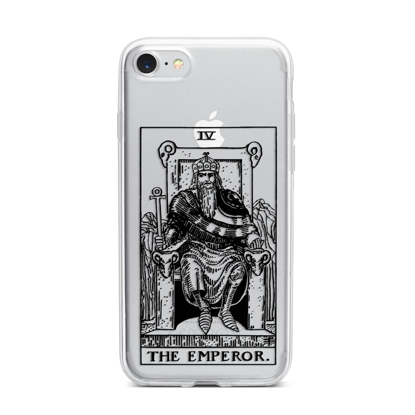 The Emperor Monochrome Tarot Card iPhone 7 Bumper Case on Silver iPhone
