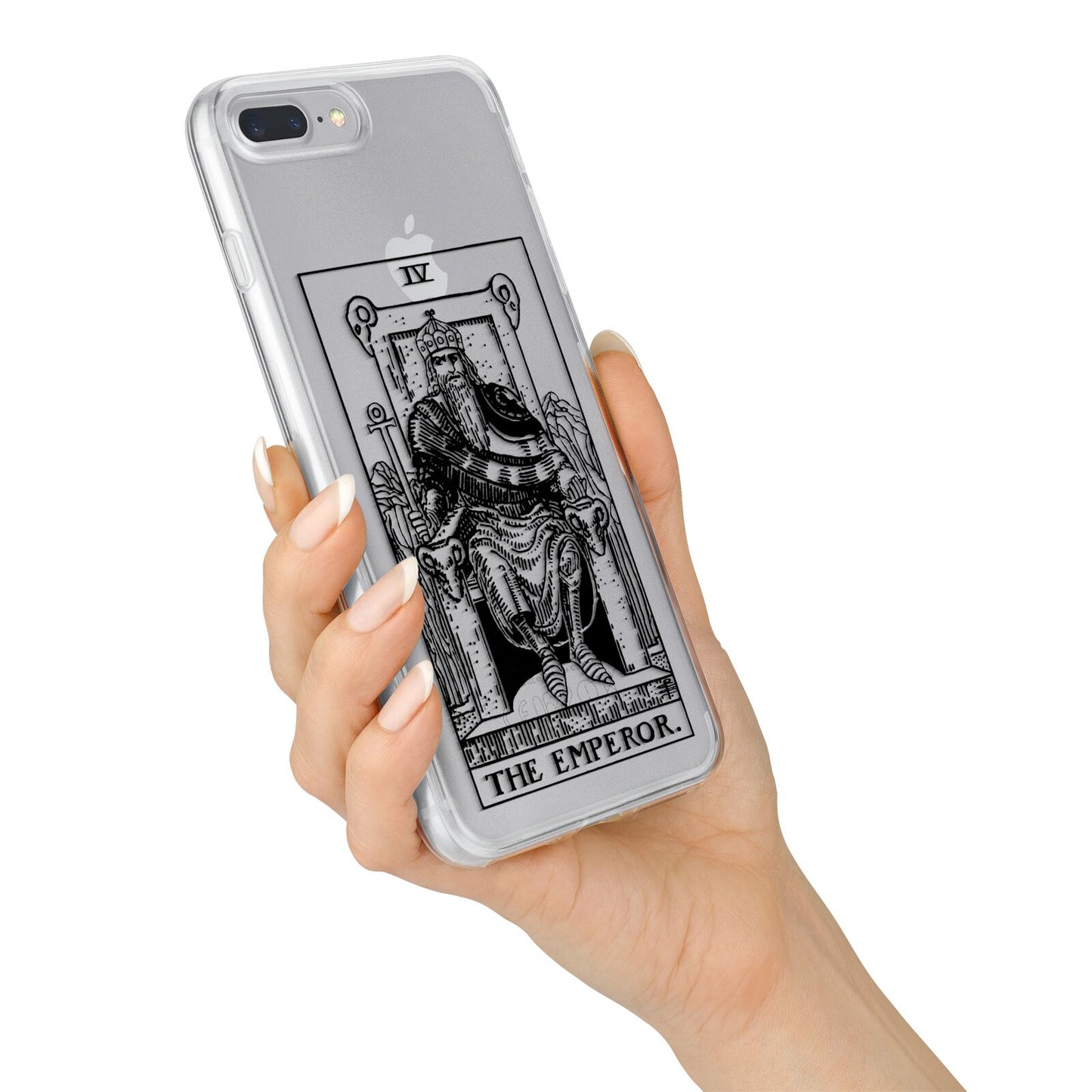 The Emperor Monochrome Tarot Card iPhone 7 Plus Bumper Case on Silver iPhone Alternative Image