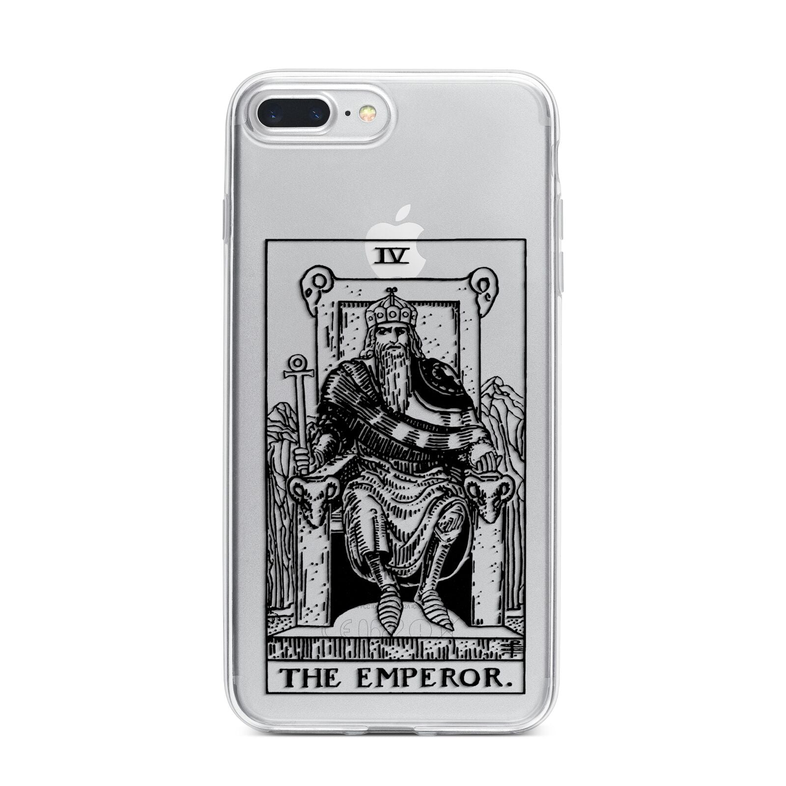 The Emperor Monochrome Tarot Card iPhone 7 Plus Bumper Case on Silver iPhone