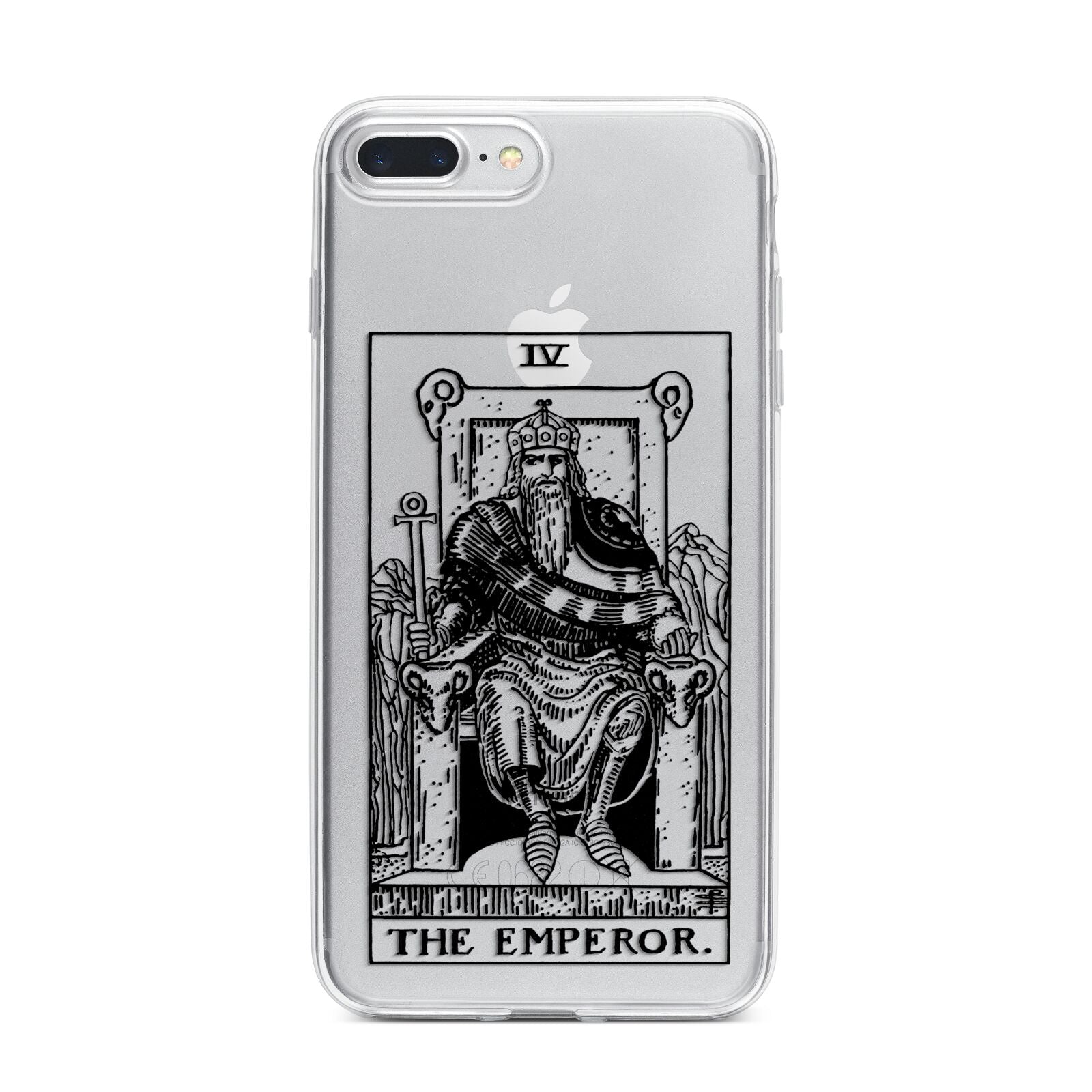 The Emperor Monochrome Tarot Card iPhone 7 Plus Bumper Case on Silver iPhone