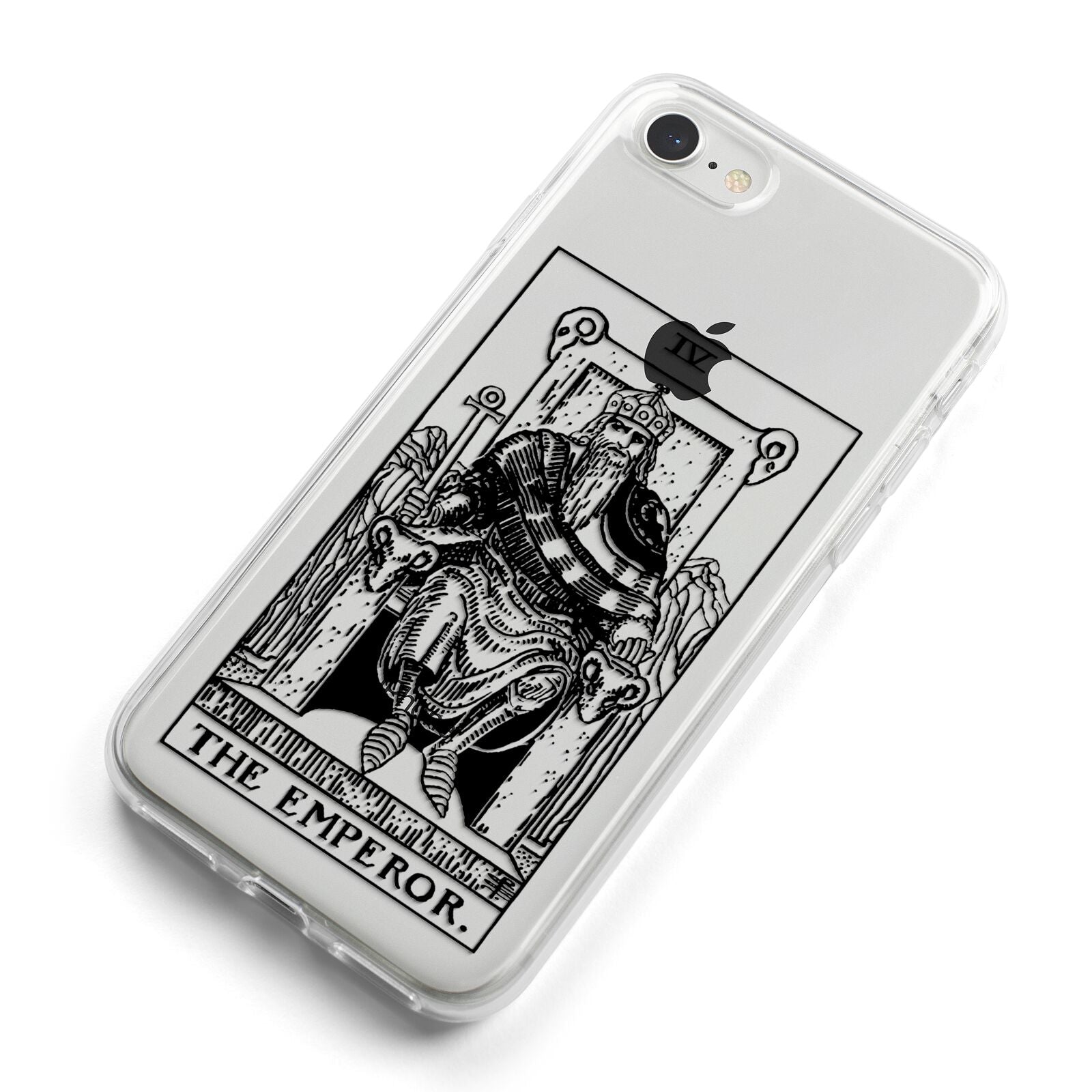 The Emperor Monochrome Tarot Card iPhone 8 Bumper Case on Silver iPhone Alternative Image
