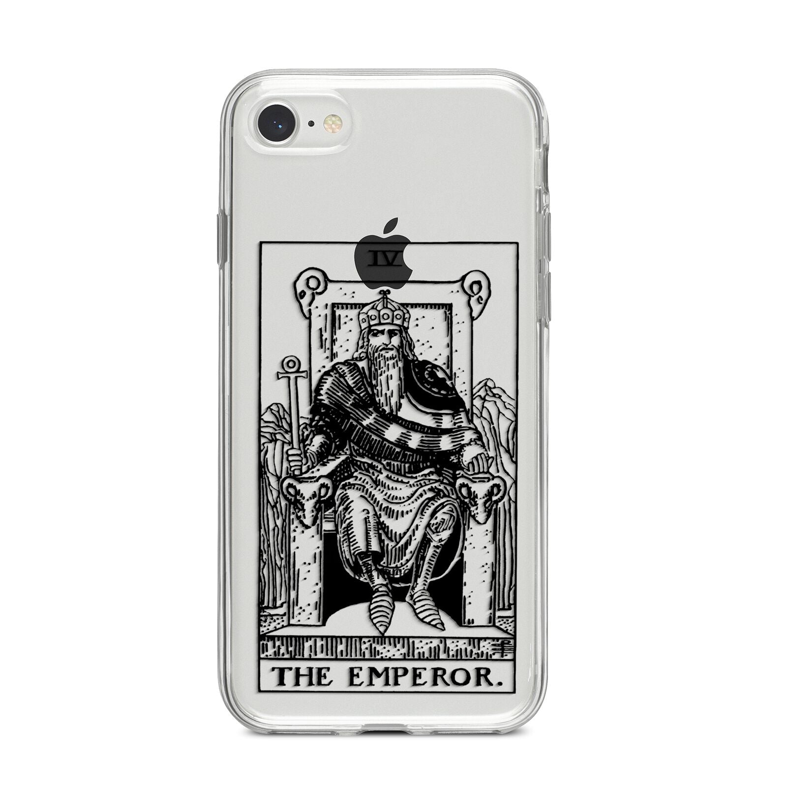 The Emperor Monochrome Tarot Card iPhone 8 Bumper Case on Silver iPhone