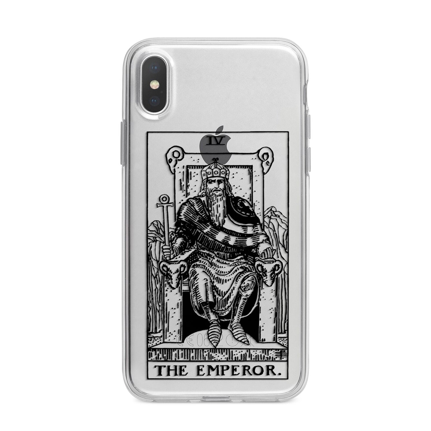 The Emperor Monochrome Tarot Card iPhone X Bumper Case on Silver iPhone Alternative Image 1