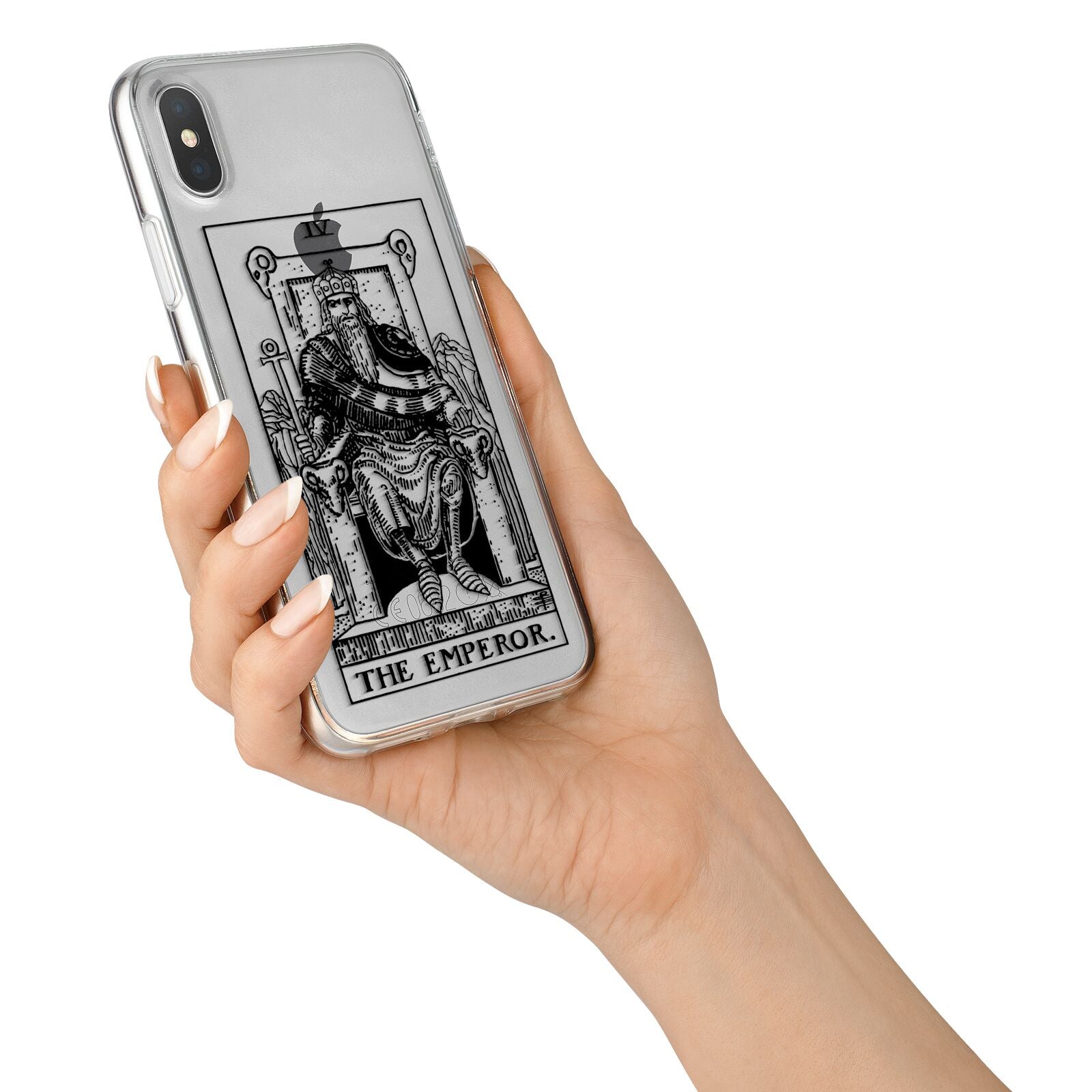 The Emperor Monochrome Tarot Card iPhone X Bumper Case on Silver iPhone Alternative Image 2