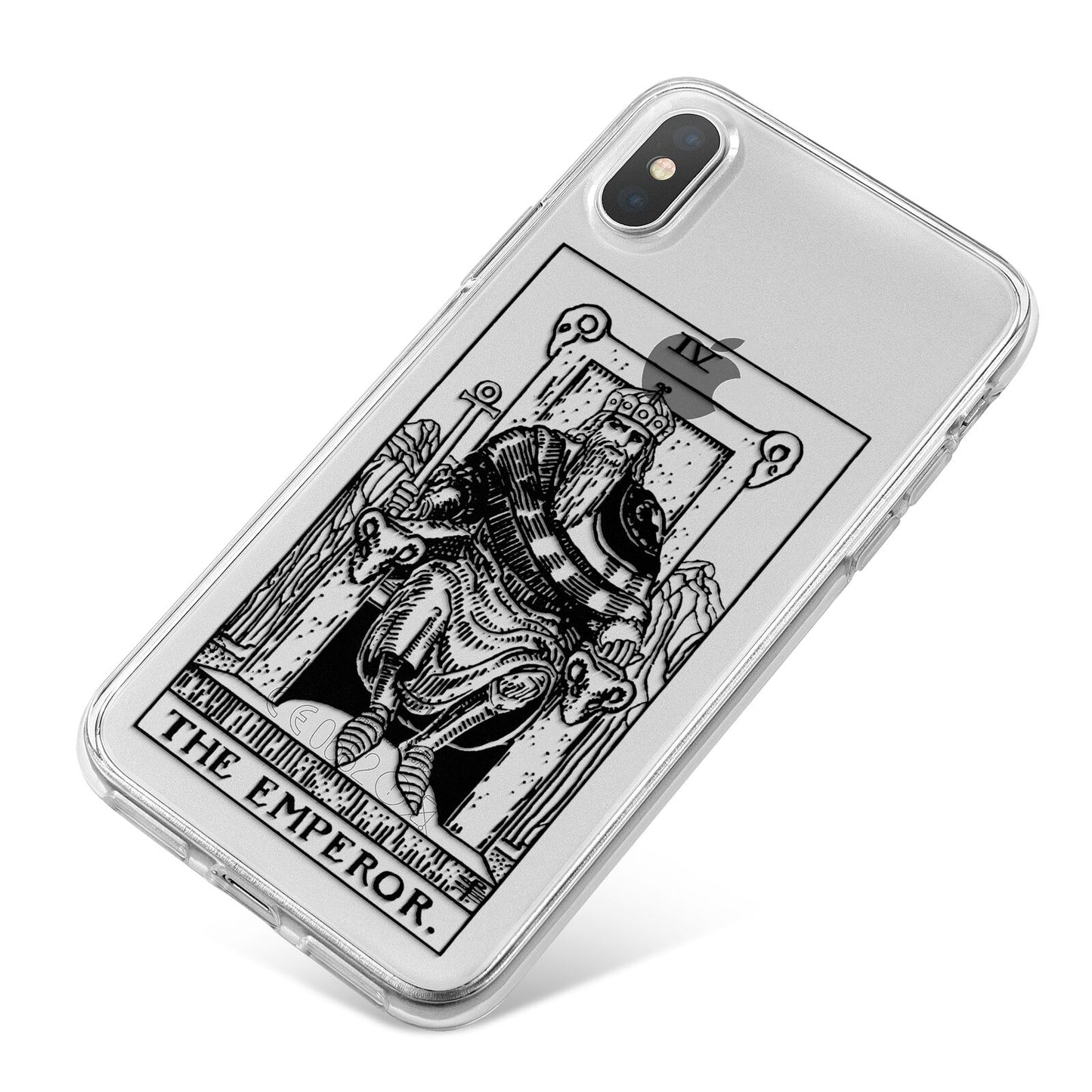 The Emperor Monochrome Tarot Card iPhone X Bumper Case on Silver iPhone