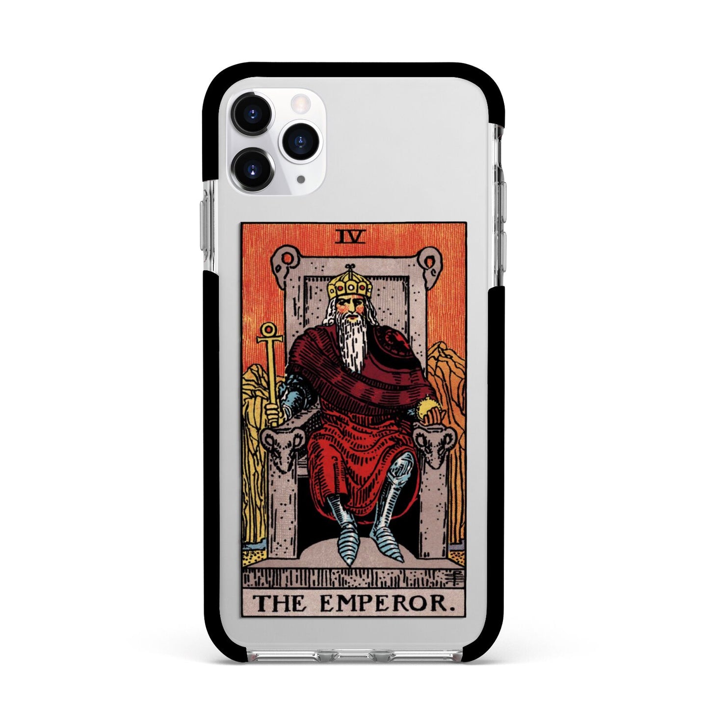 The Emperor Tarot Card Apple iPhone 11 Pro Max in Silver with Black Impact Case