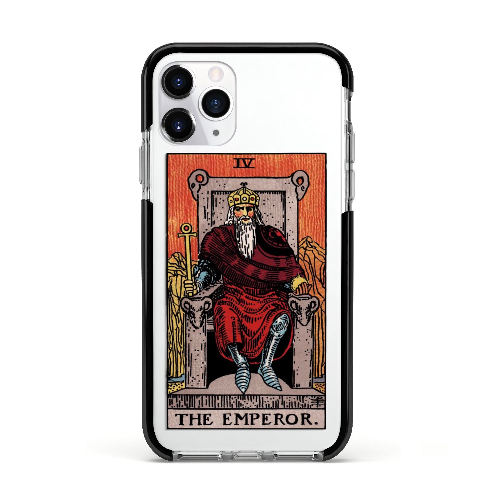 The Emperor Tarot Card Apple iPhone 11 Pro in Silver with Black Impact Case