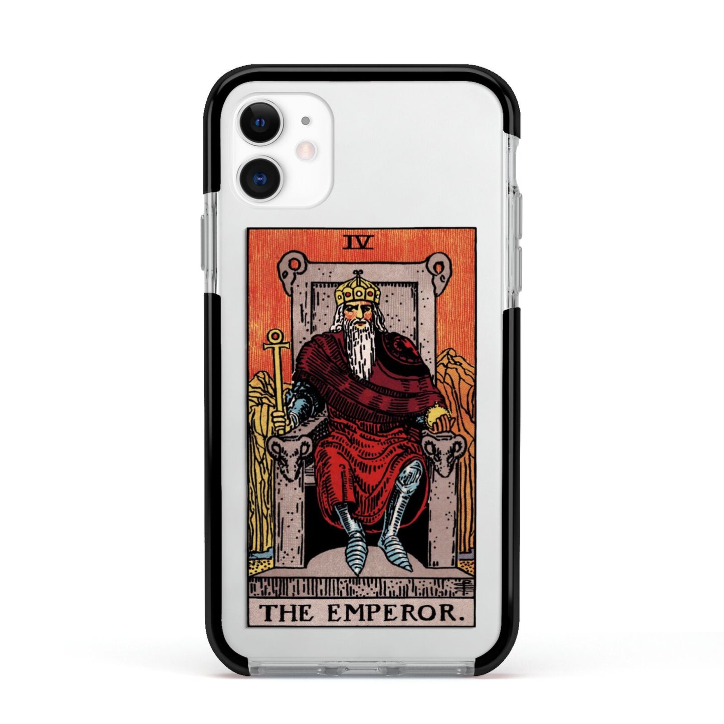 The Emperor Tarot Card Apple iPhone 11 in White with Black Impact Case