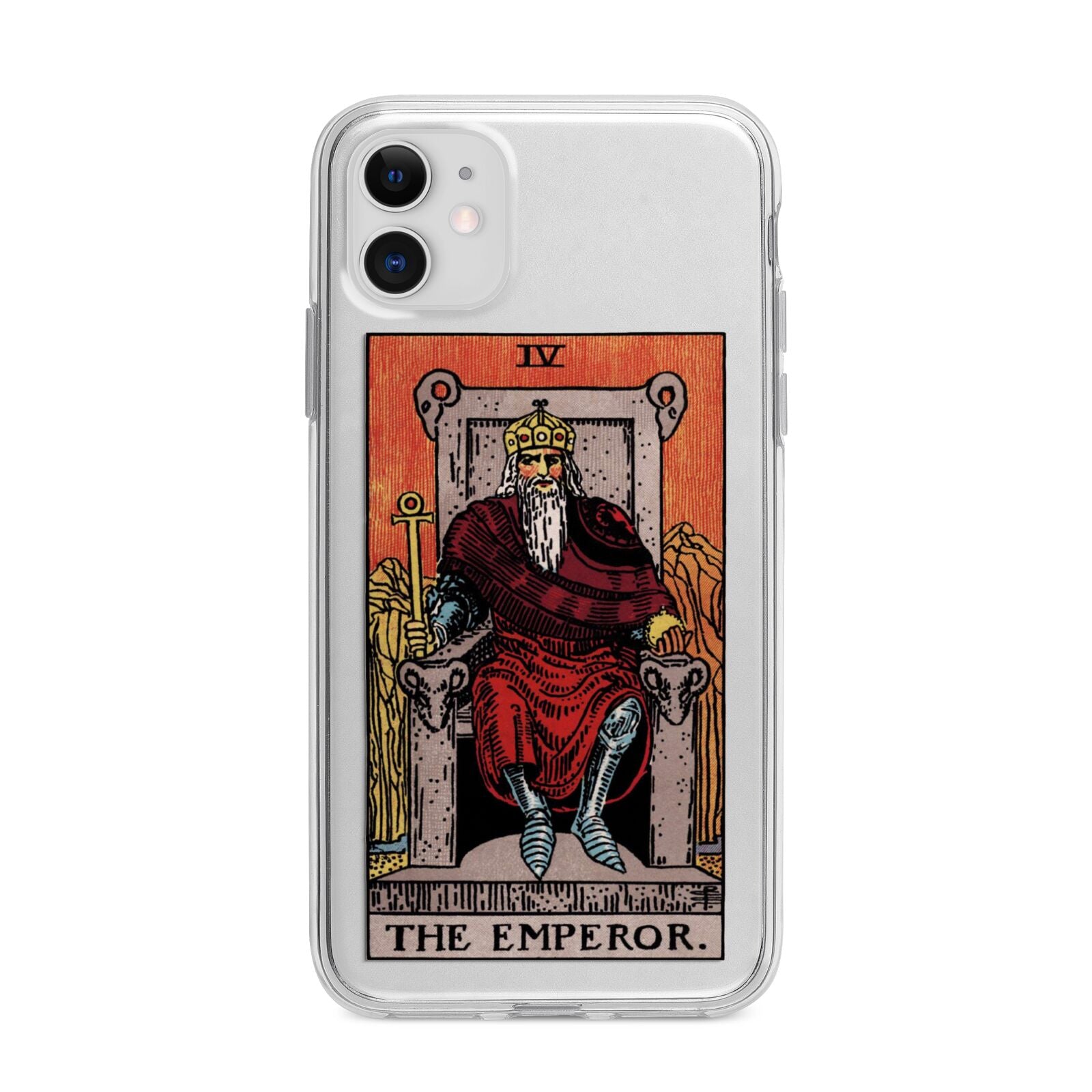 The Emperor Tarot Card Apple iPhone 11 in White with Bumper Case