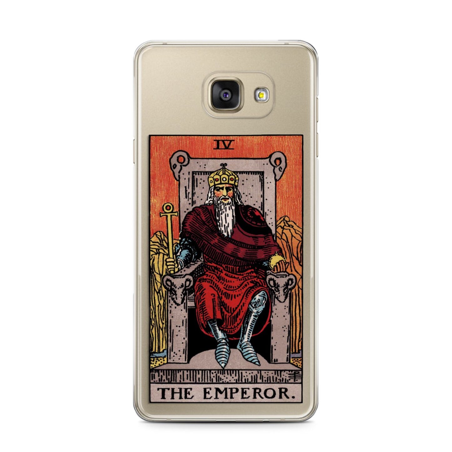 The Emperor Tarot Card Samsung Galaxy A7 2016 Case on gold phone