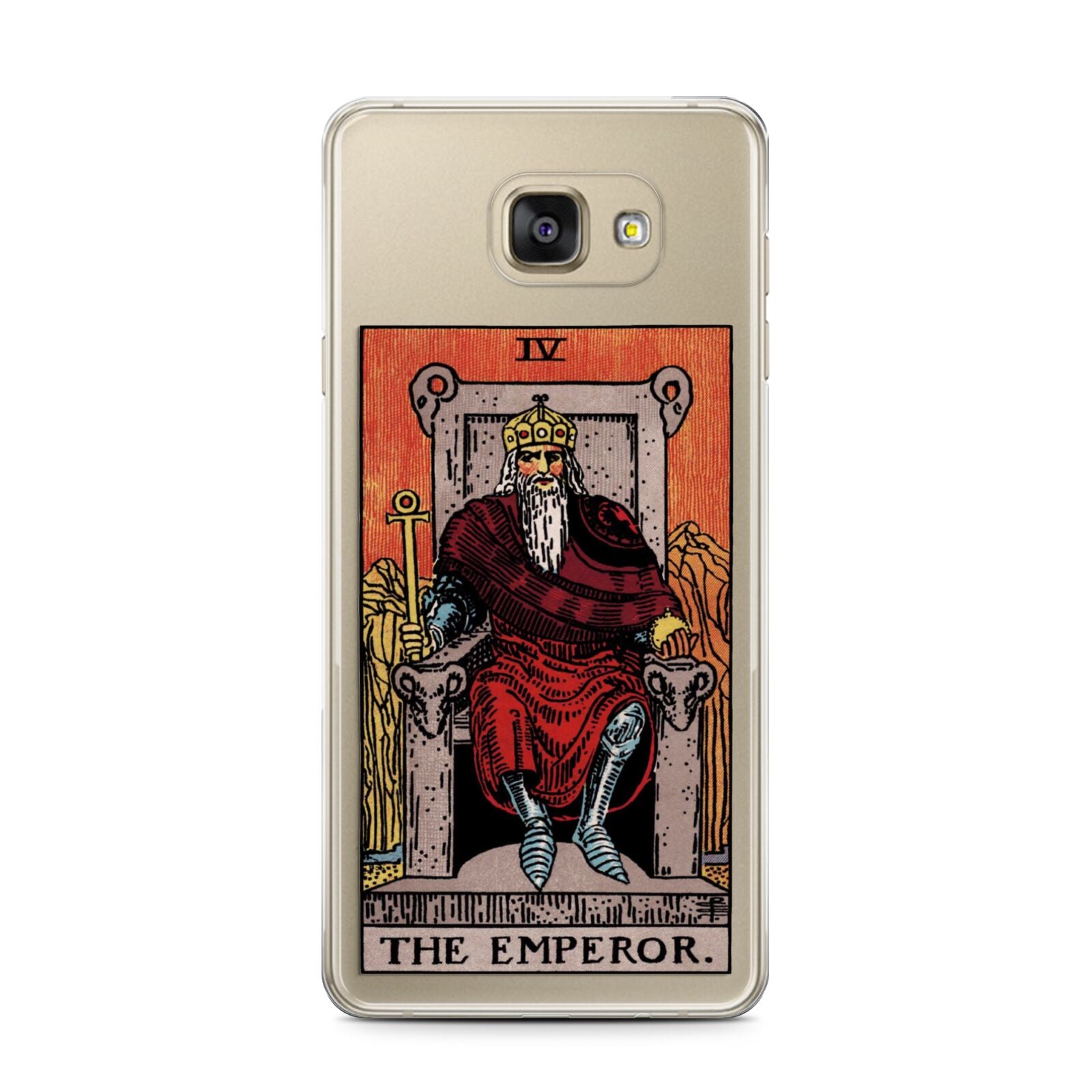 The Emperor Tarot Card Samsung Galaxy A7 2016 Case on gold phone