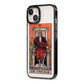 The Emperor Tarot Card iPhone 13 Black Impact Case Side Angle on Silver phone