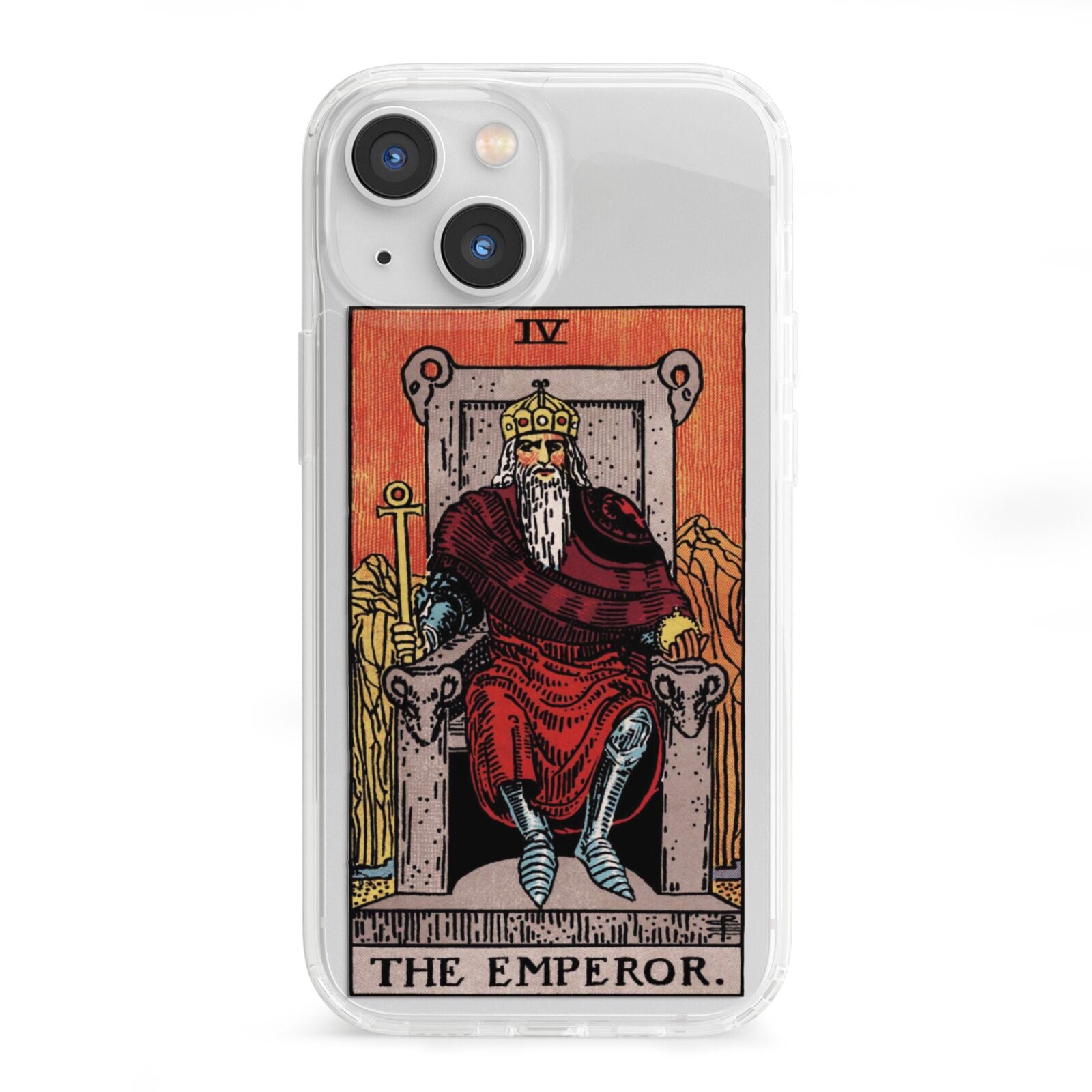 The Emperor Tarot Card iPhone 13 Mini Clear Bumper Case