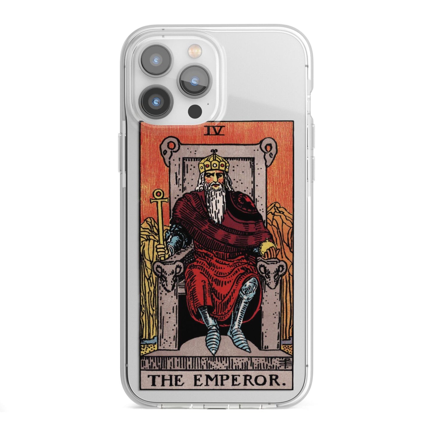 The Emperor Tarot Card iPhone 13 Pro Max TPU Impact Case with White Edges