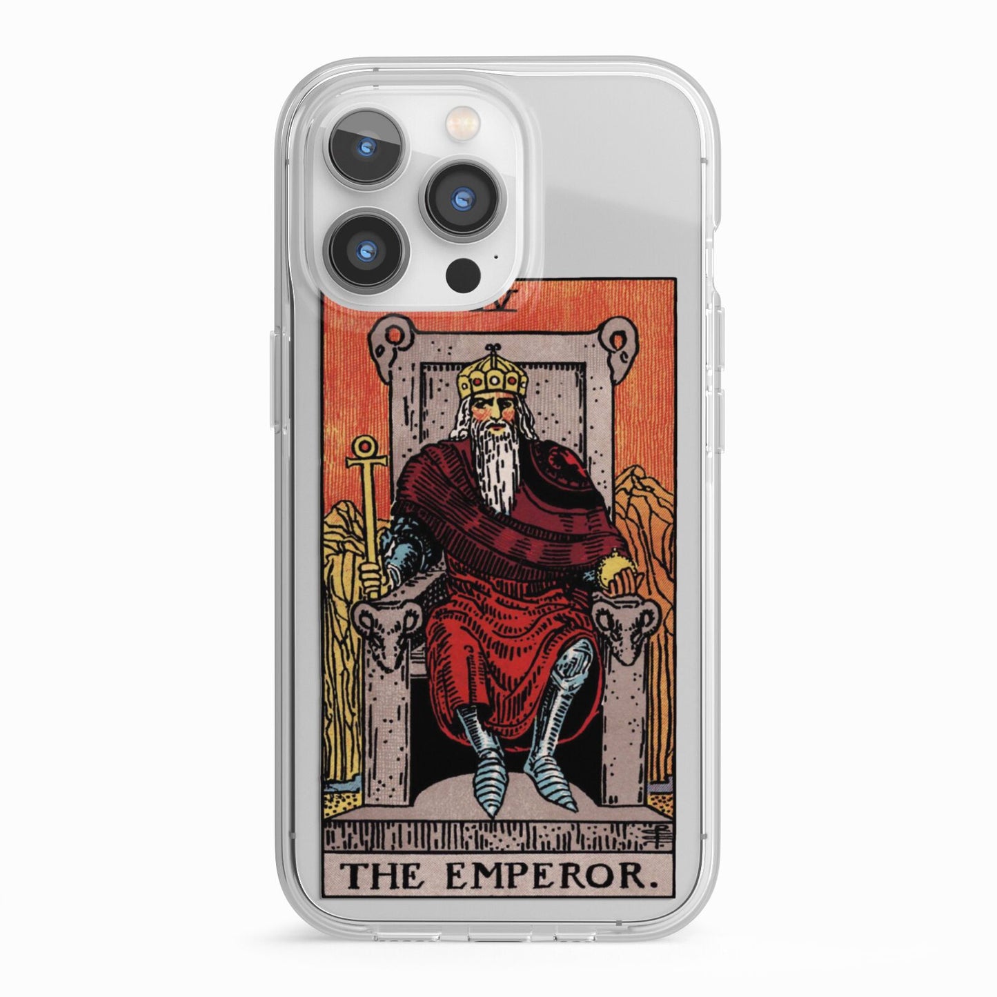 The Emperor Tarot Card iPhone 13 Pro TPU Impact Case with White Edges