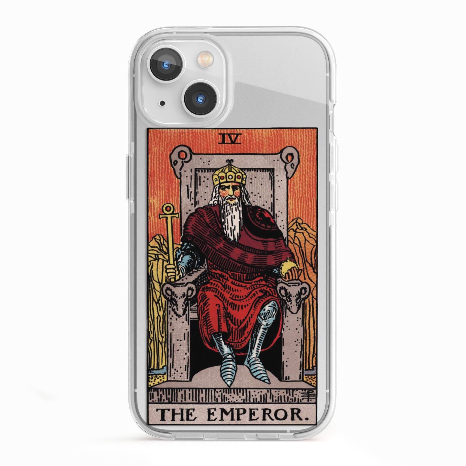 The Emperor Tarot Card iPhone 13 TPU Impact Case with White Edges