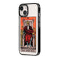 The Emperor Tarot Card iPhone 14 Black Impact Case Side Angle on Silver phone