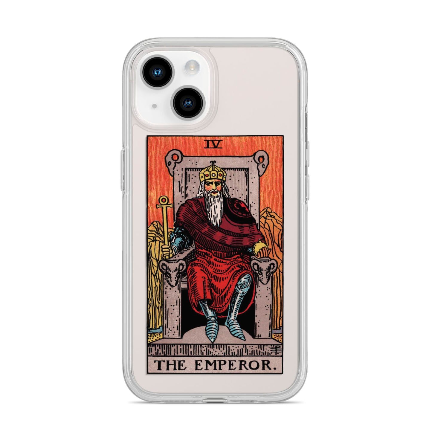 The Emperor Tarot Card iPhone 14 Clear Tough Case Starlight