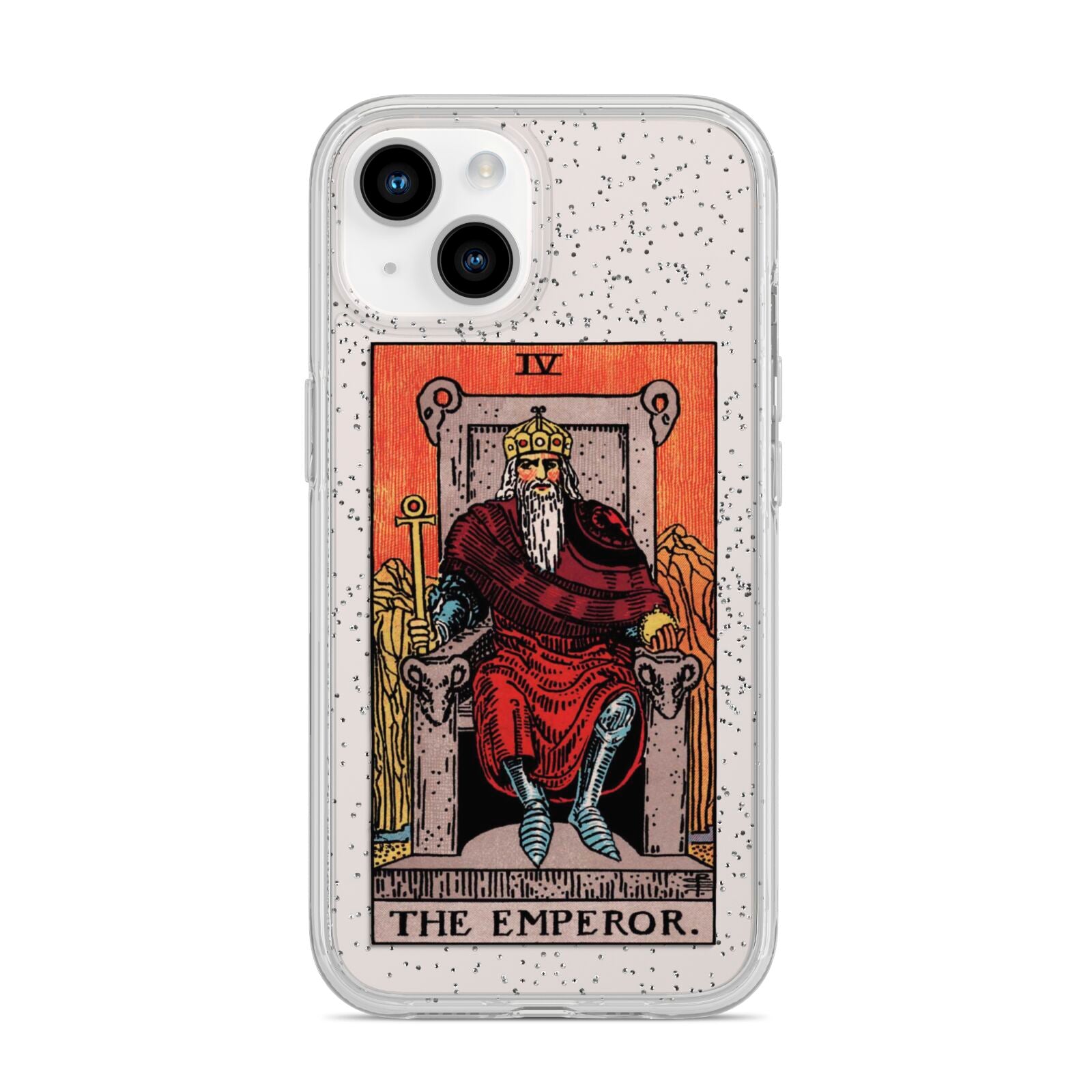 The Emperor Tarot Card iPhone 14 Glitter Tough Case Starlight