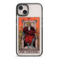 The Emperor Tarot Card iPhone 14 Plus Black Impact Case on Silver phone