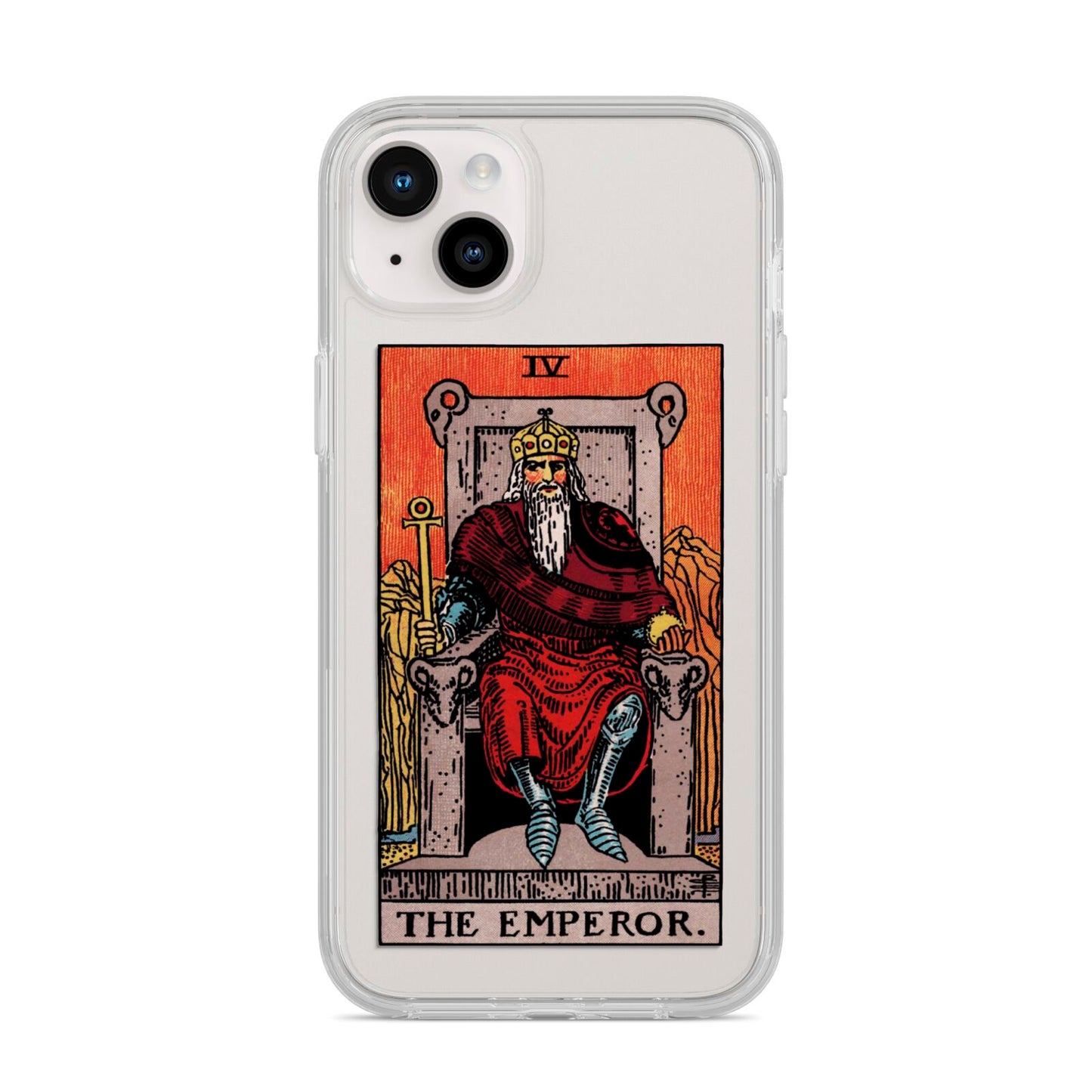 The Emperor Tarot Card iPhone 14 Plus Clear Tough Case Starlight