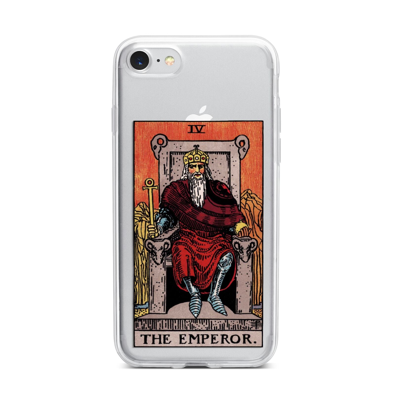 The Emperor Tarot Card iPhone 7 Bumper Case on Silver iPhone