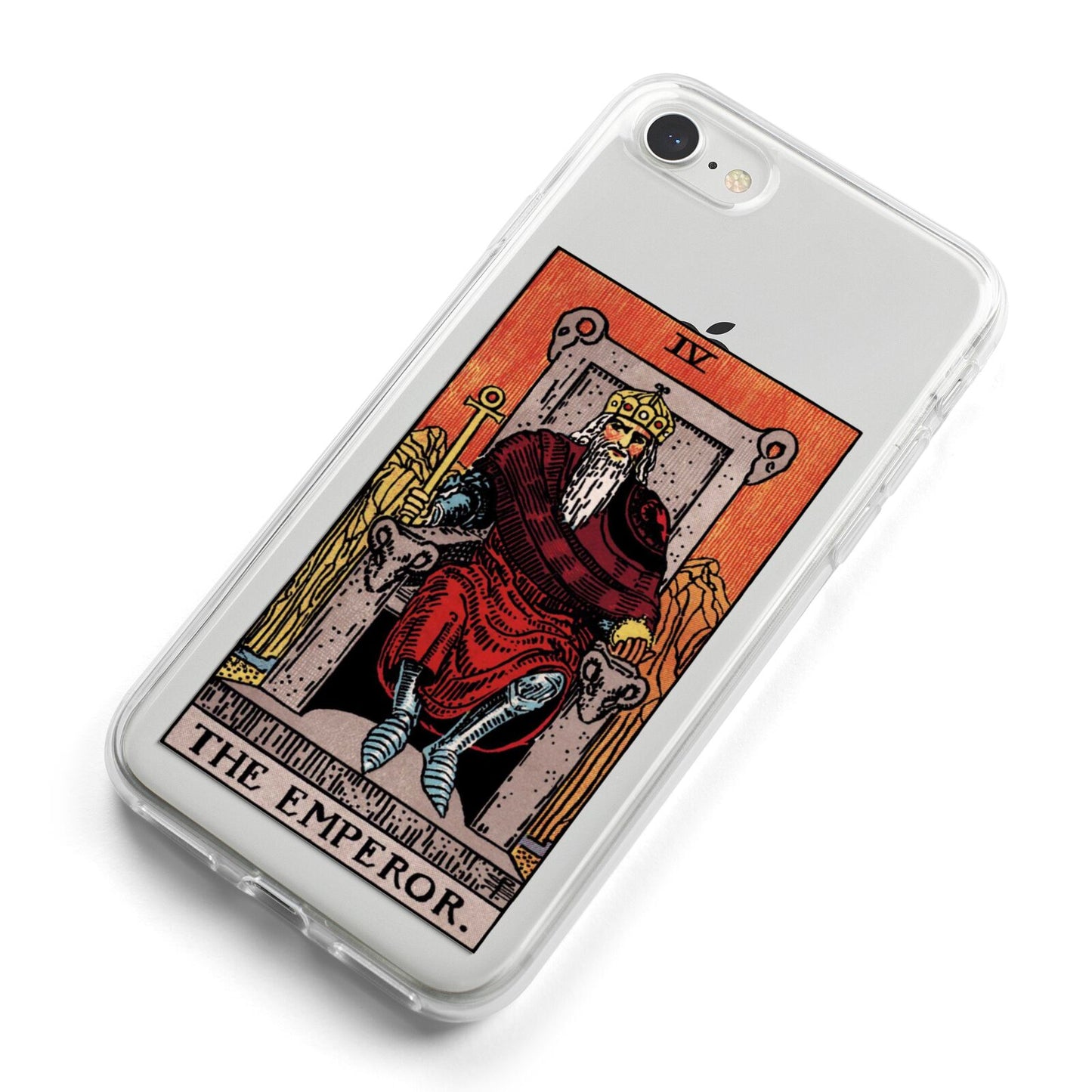 The Emperor Tarot Card iPhone 8 Bumper Case on Silver iPhone Alternative Image