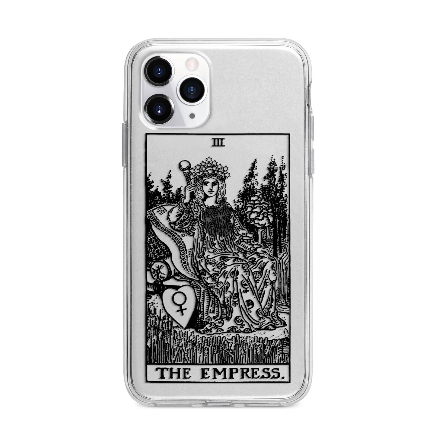The Empress Monochrome Tarot Card Apple iPhone 11 Pro Max in Silver with Bumper Case