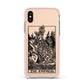 The Empress Monochrome Tarot Card Apple iPhone Xs Impact Case Pink Edge on Gold Phone