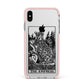The Empress Monochrome Tarot Card Apple iPhone Xs Max Impact Case Pink Edge on Silver Phone