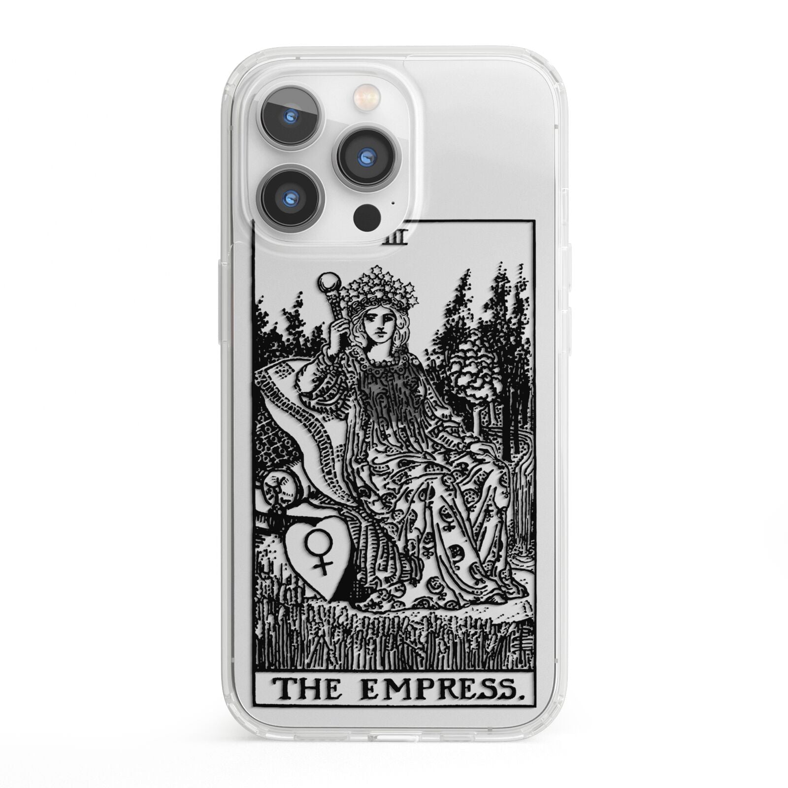 The Empress Monochrome Tarot Card iPhone 13 Pro Clear Bumper Case