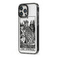 The Empress Monochrome Tarot Card iPhone 13 Pro Max Black Impact Case Side Angle on Silver phone