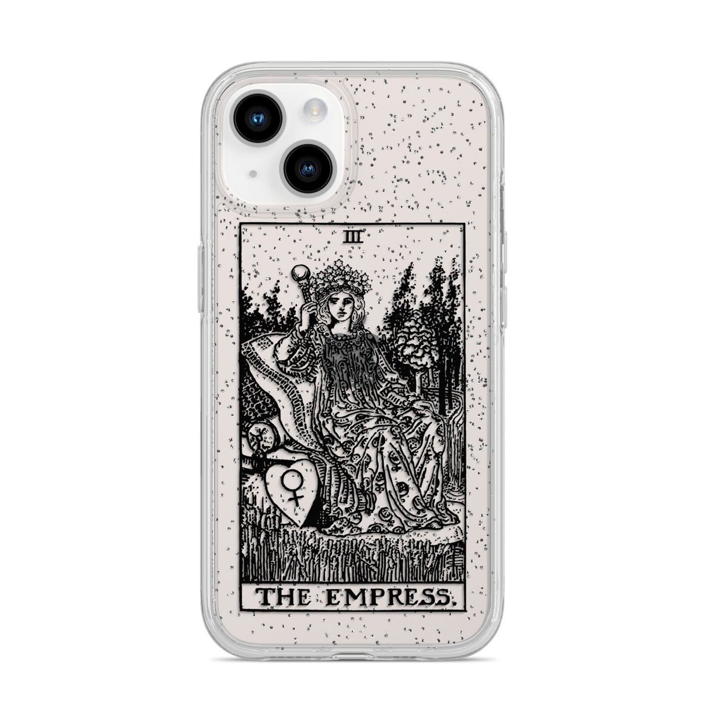 The Empress Monochrome Tarot Card iPhone 14 Glitter Tough Case Starlight