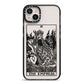 The Empress Monochrome Tarot Card iPhone 14 Plus Black Impact Case on Silver phone