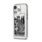 The Empress Monochrome Tarot Card iPhone 14 Pro Clear Tough Case Silver Angled Image