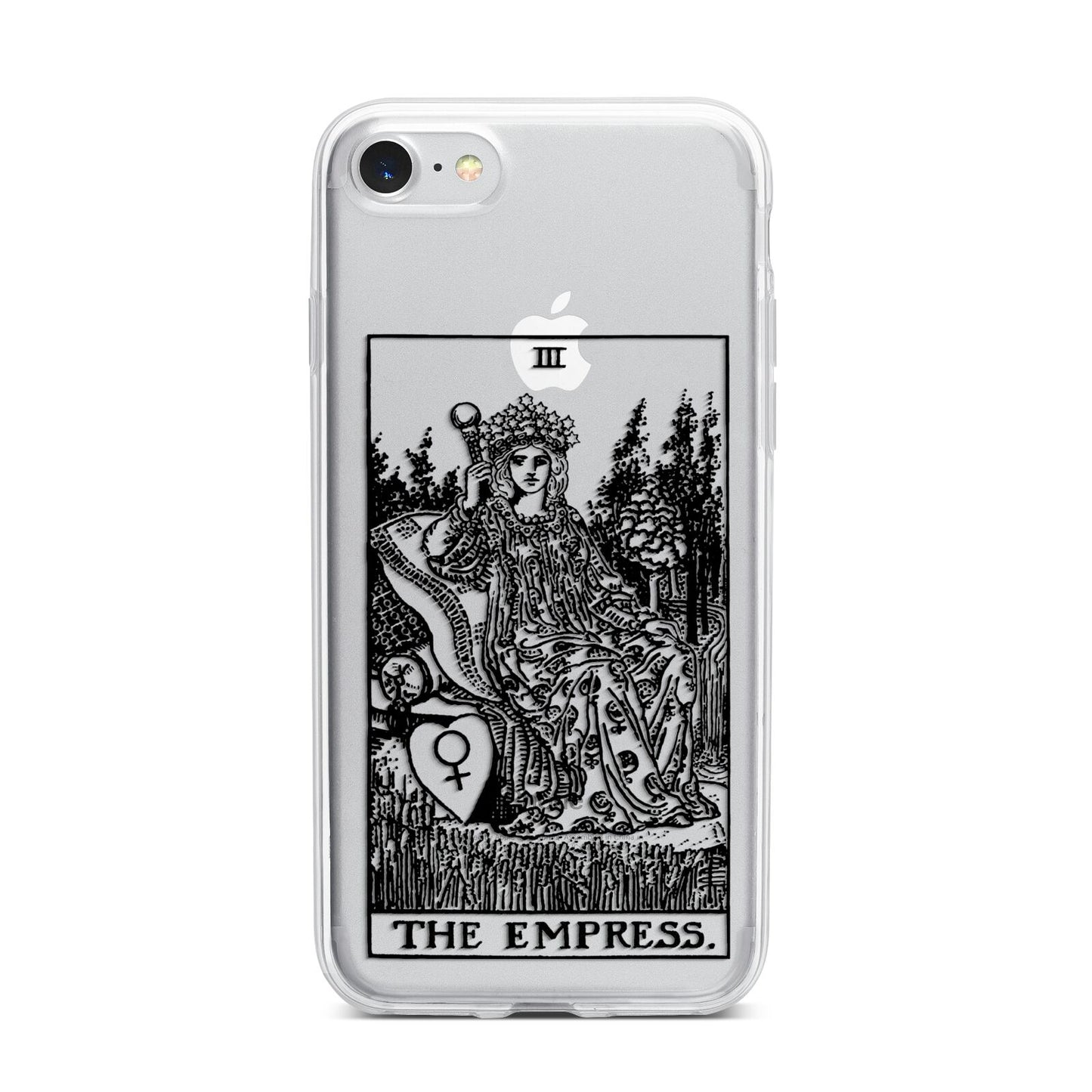 The Empress Monochrome Tarot Card iPhone 7 Bumper Case on Silver iPhone