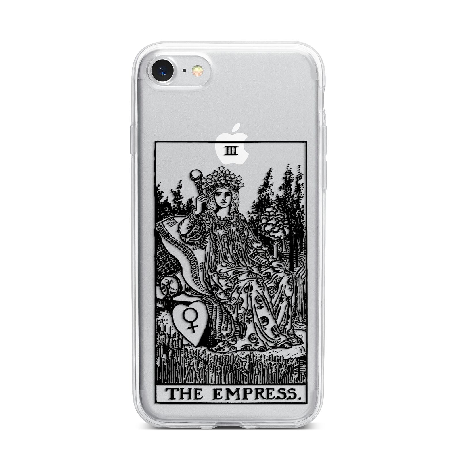 The Empress Monochrome Tarot Card iPhone 7 Bumper Case on Silver iPhone