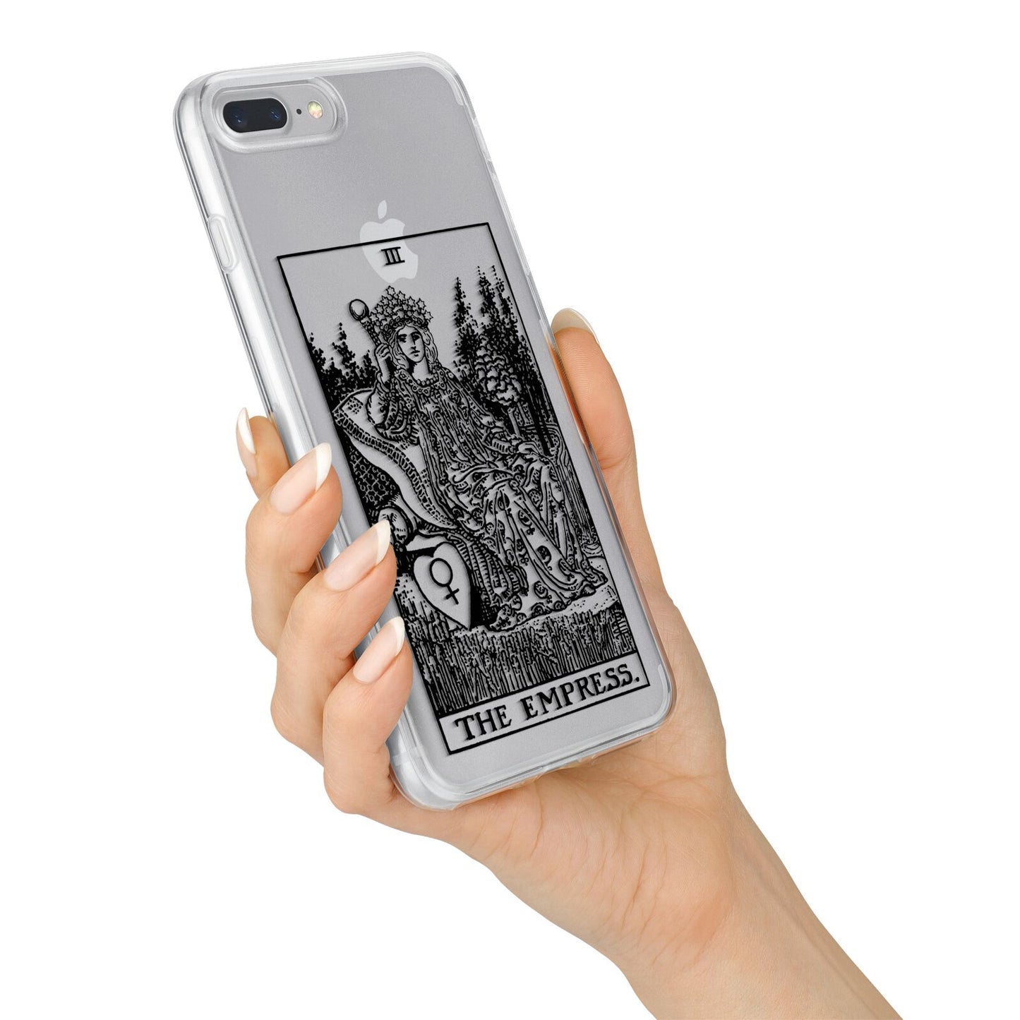 The Empress Monochrome Tarot Card iPhone 7 Plus Bumper Case on Silver iPhone Alternative Image