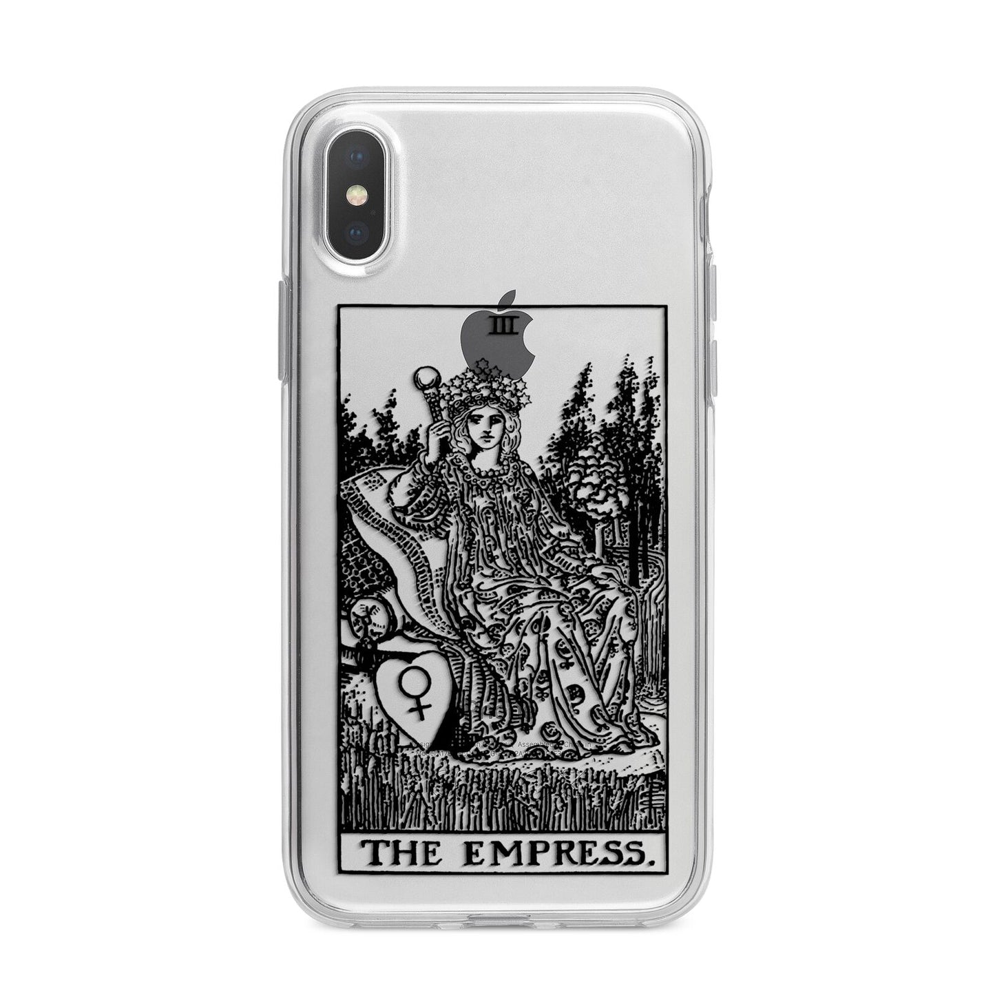 The Empress Monochrome Tarot Card iPhone X Bumper Case on Silver iPhone Alternative Image 1