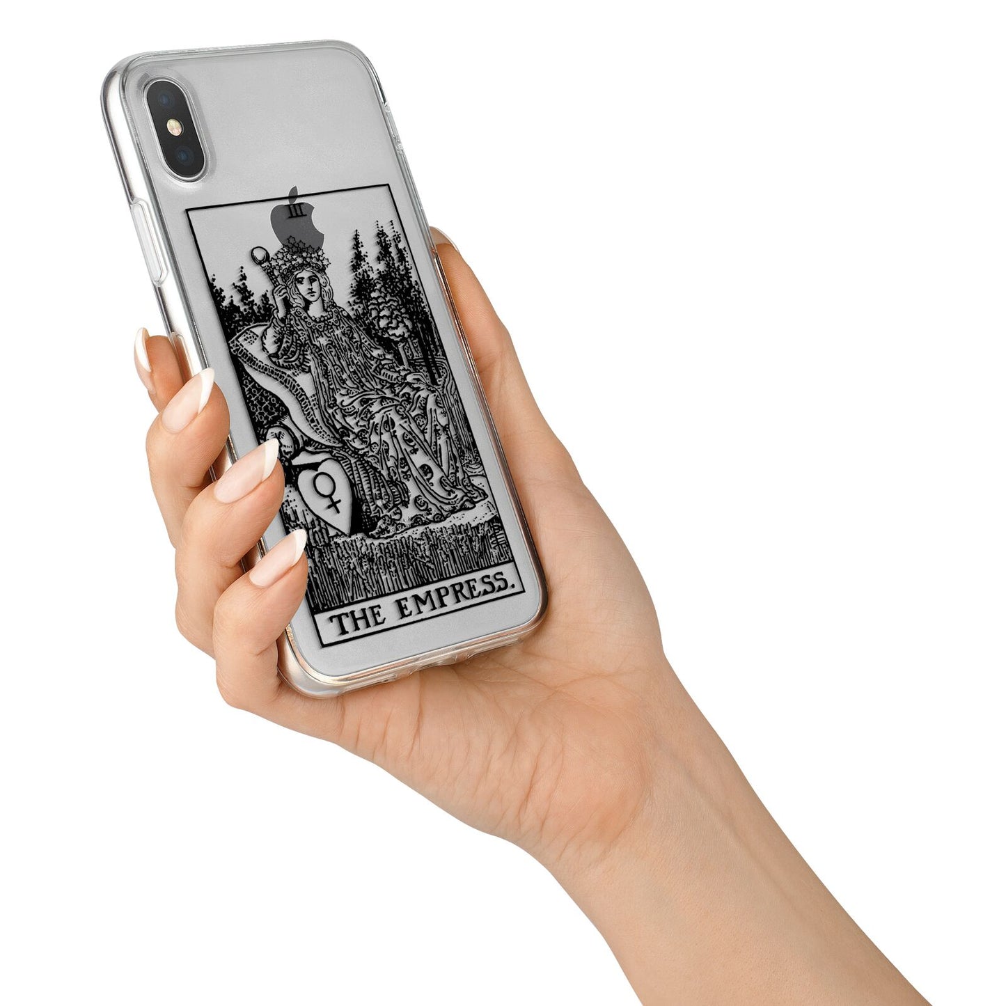 The Empress Monochrome Tarot Card iPhone X Bumper Case on Silver iPhone Alternative Image 2