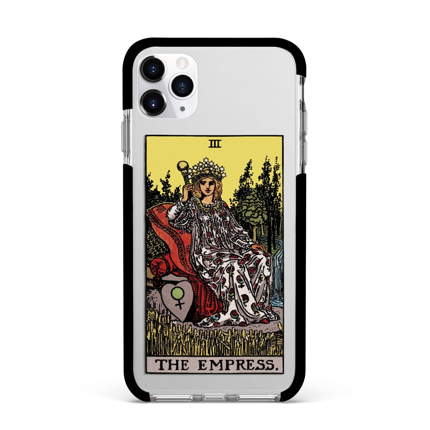 The Empress Tarot Card Apple iPhone 11 Pro Max in Silver with Black Impact Case