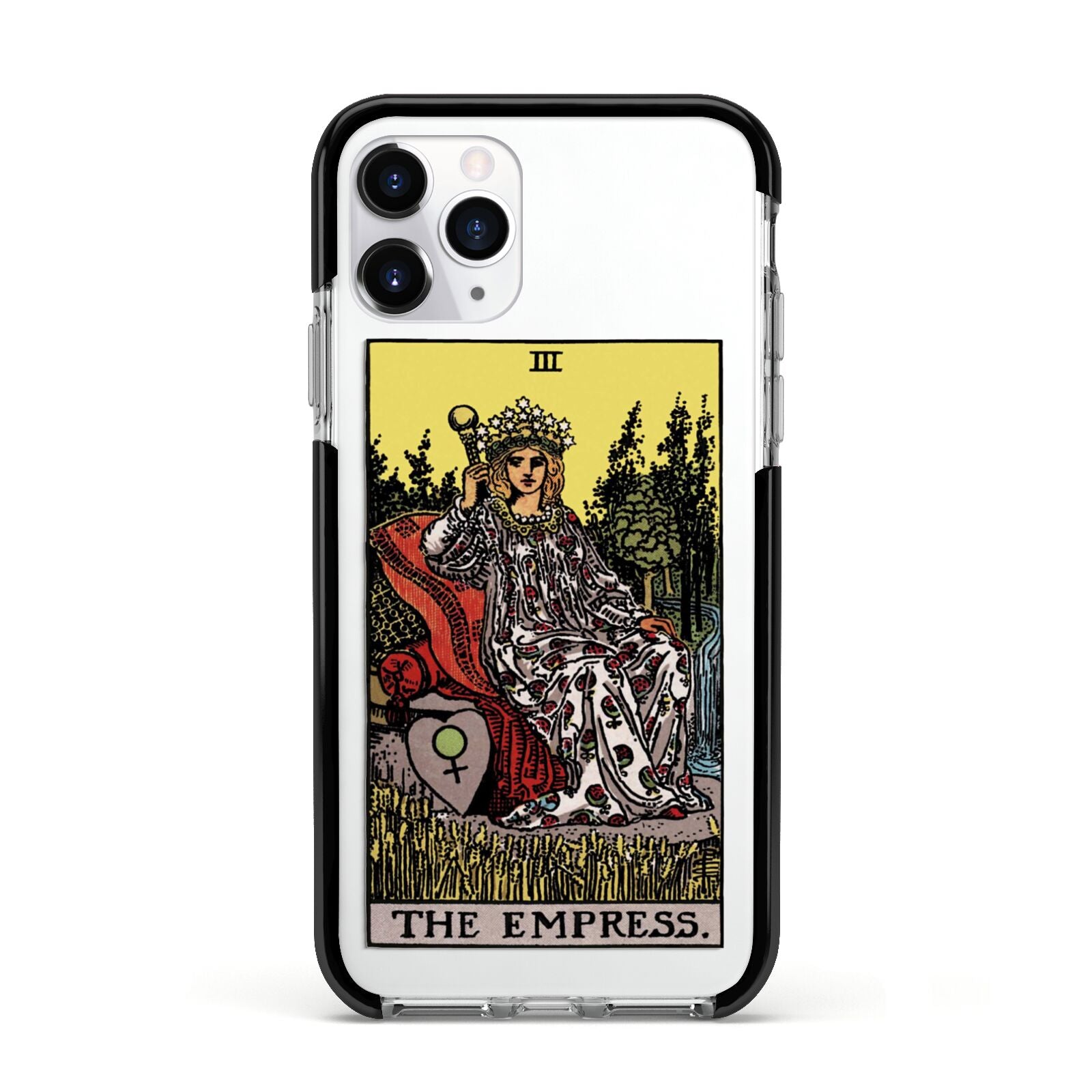The Empress Tarot Card Apple iPhone 11 Pro in Silver with Black Impact Case