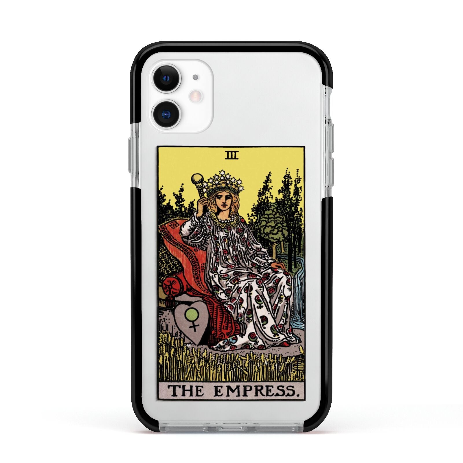 The Empress Tarot Card Apple iPhone 11 in White with Black Impact Case