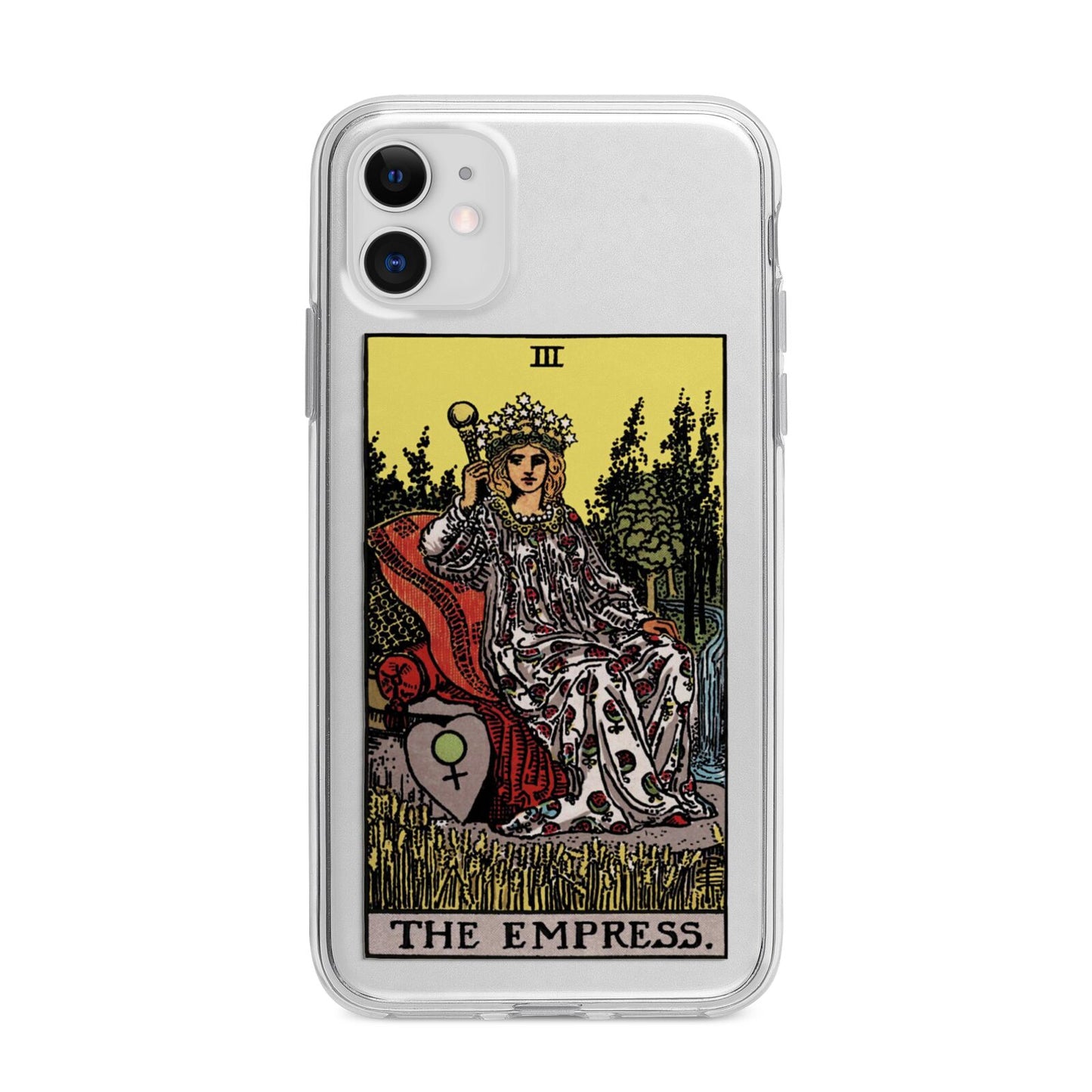 The Empress Tarot Card Apple iPhone 11 in White with Bumper Case