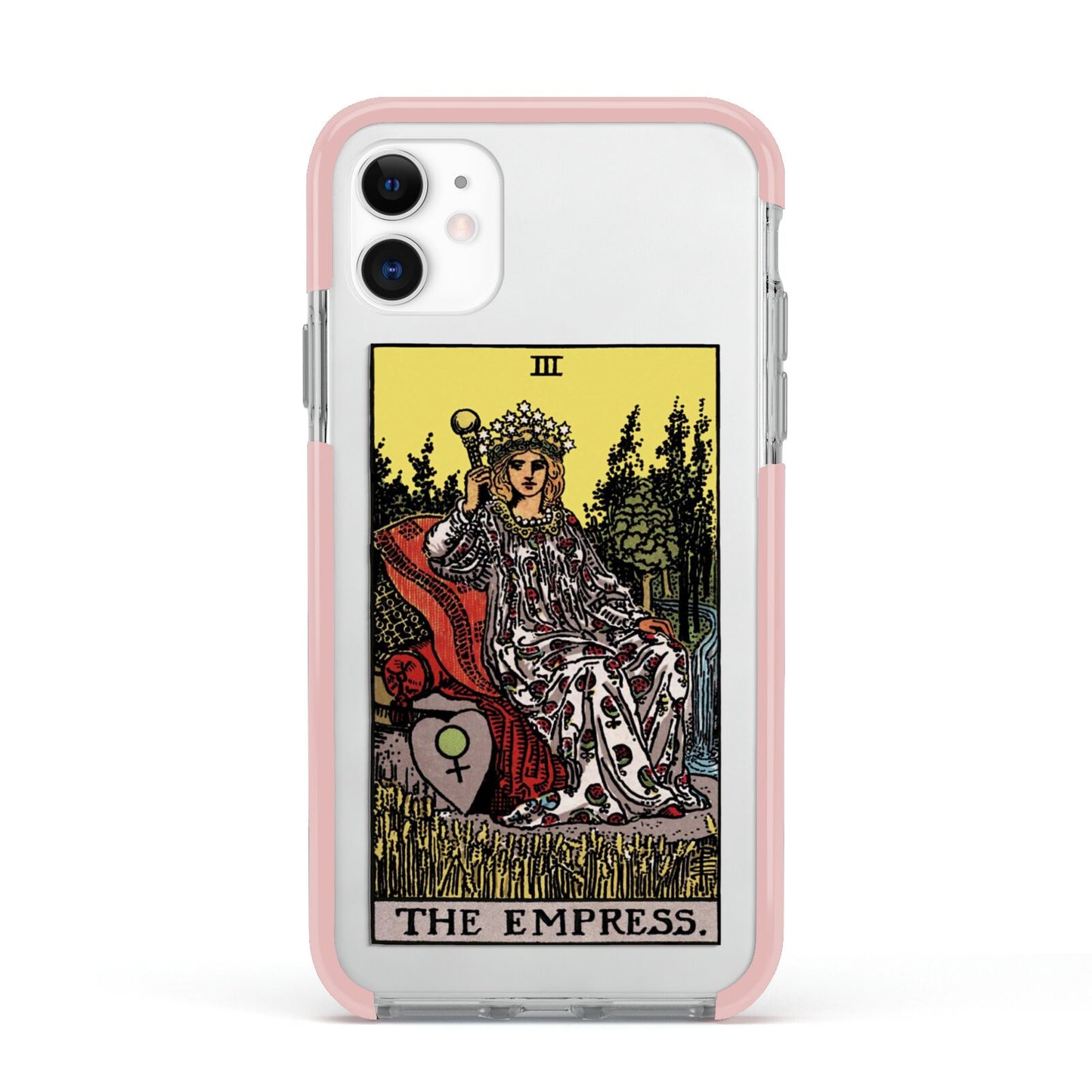 The Empress Tarot Card Apple iPhone 11 in White with Pink Impact Case