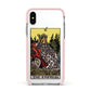 The Empress Tarot Card Apple iPhone Xs Impact Case Pink Edge on Silver Phone