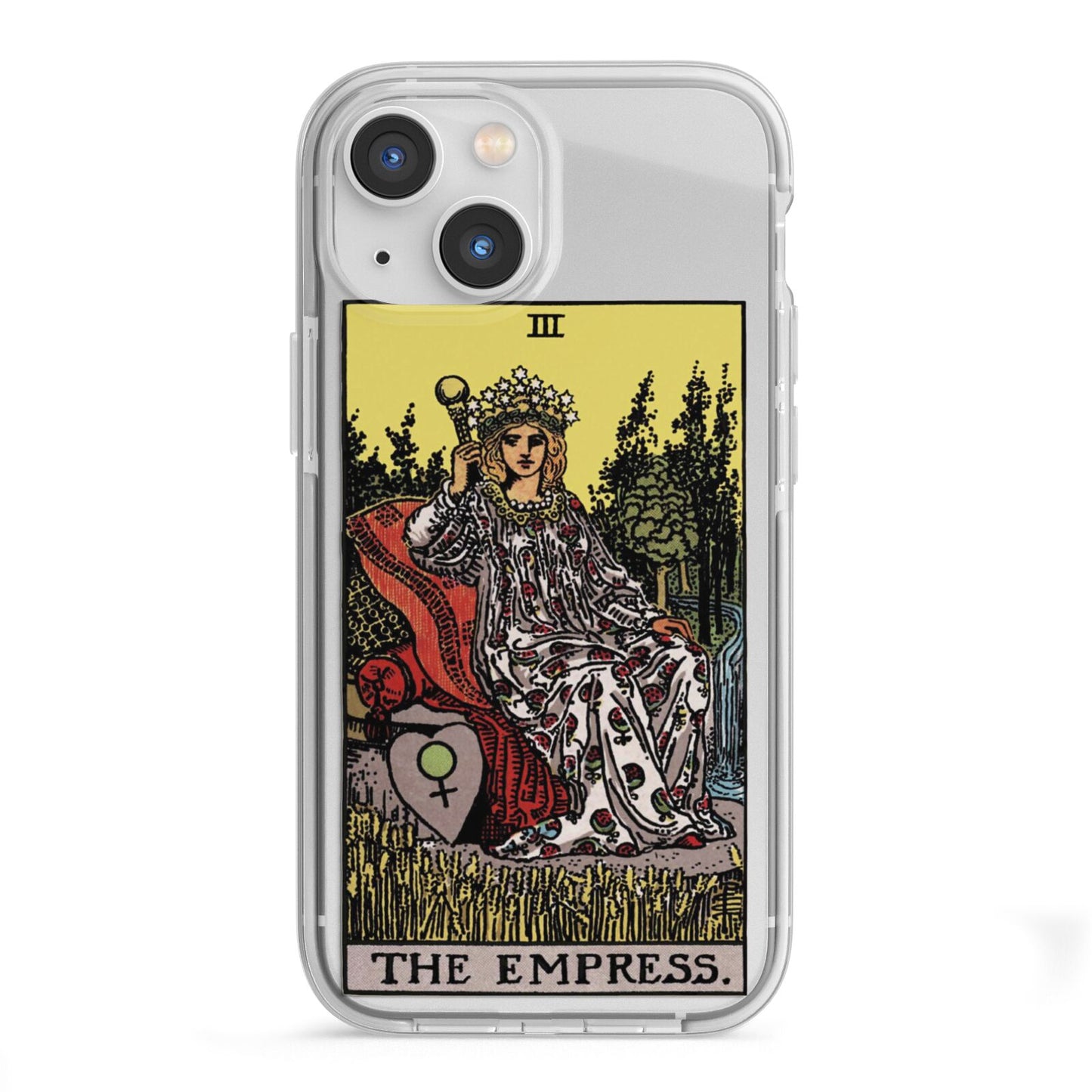 The Empress Tarot Card iPhone 13 Mini TPU Impact Case with White Edges