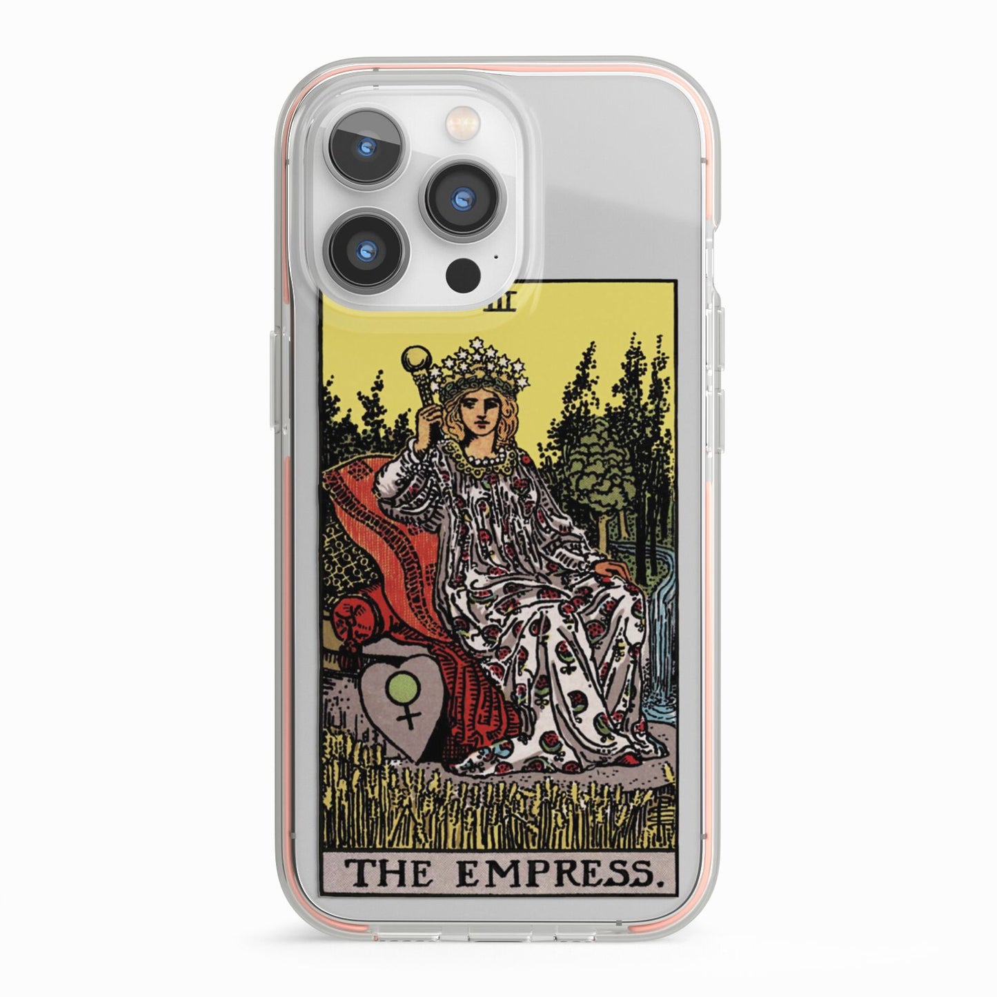 The Empress Tarot Card iPhone 13 Pro TPU Impact Case with Pink Edges