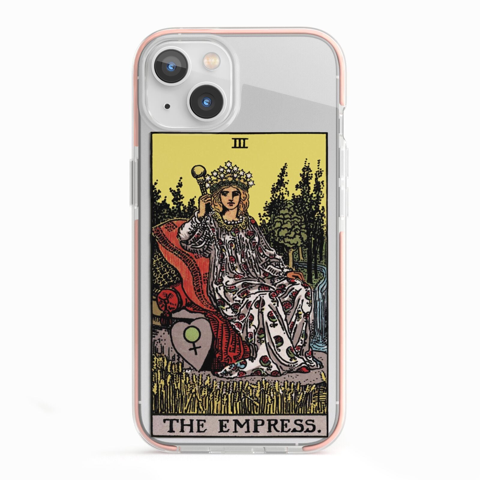 The Empress Tarot Card iPhone 13 TPU Impact Case with Pink Edges