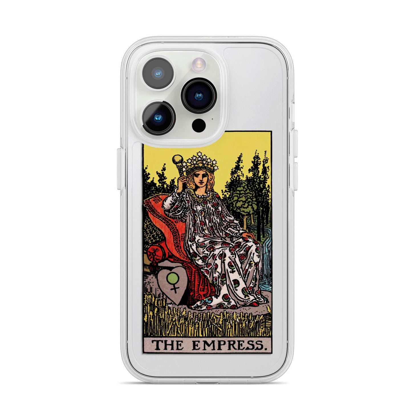The Empress Tarot Card iPhone 14 Pro Clear Tough Case Silver